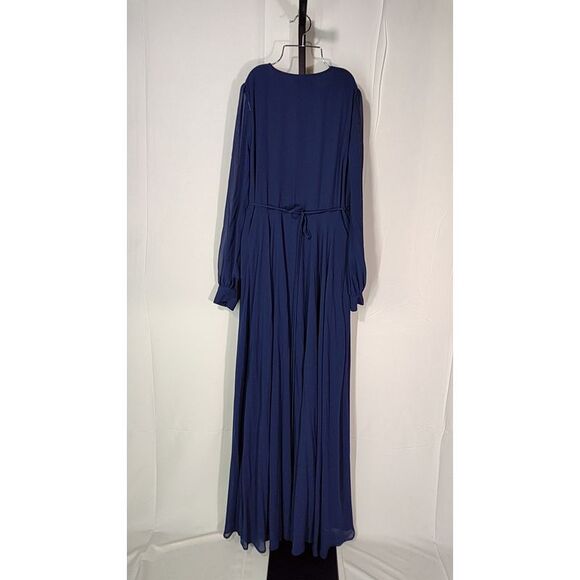 Lulus My Whole Heart Long Sleeve Wrap Maxi Dress Blue XL - Picture 3 of 3